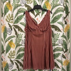 Cider 0XL V-Neck Check Mini Dress